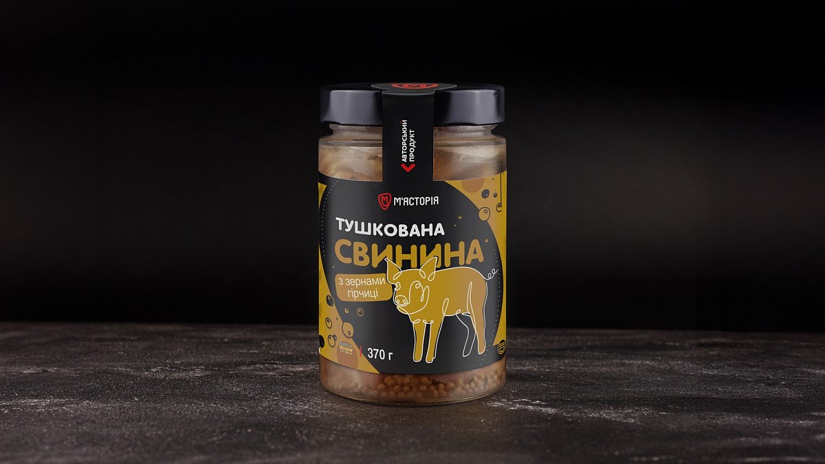 Свинина, тушеная с зернами горчицы (370 г) - Мястория