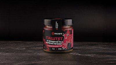 Паштет із яловичої та курячої печінки з журавлиновим кулі (170 г) - М'ясторія