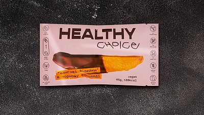 Манговые дольки в чёрном шоколаде Healthy Choice 45 г - Мястория