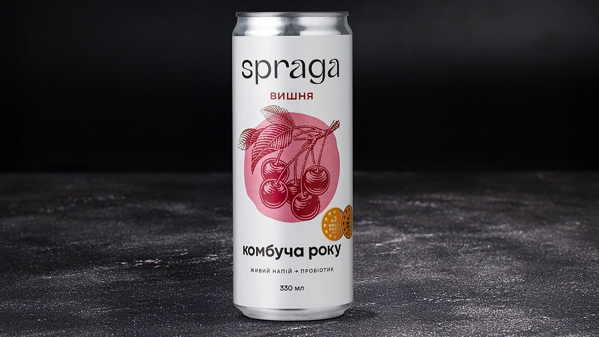Комбуча Вишня SPRAGA 330 мл - Мястория