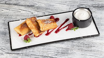 Блины с творогом и изюмом - Мястория