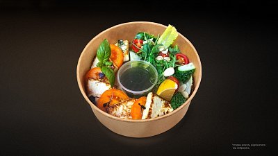 Боул с жареным сыром, дуэтом томатов и заправкой Песто - Мястория