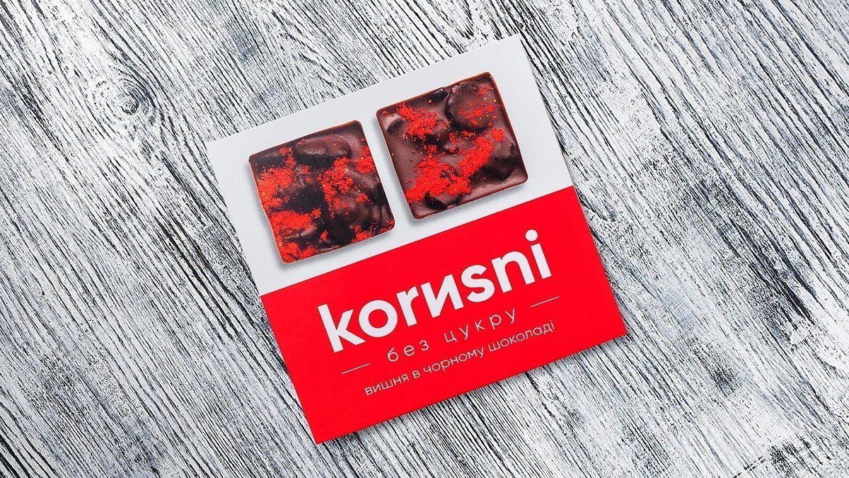 Цукерки Горіх/вишня в шоколаді ТМ Корисні 120 г - М'ясторія