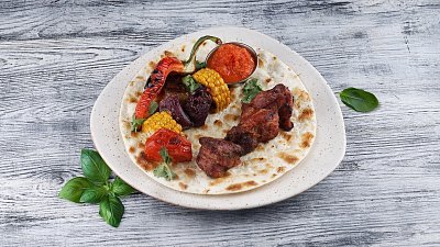Шашлик зі свинини із запеченими овочами (150/180/50 г) - М'ясторія