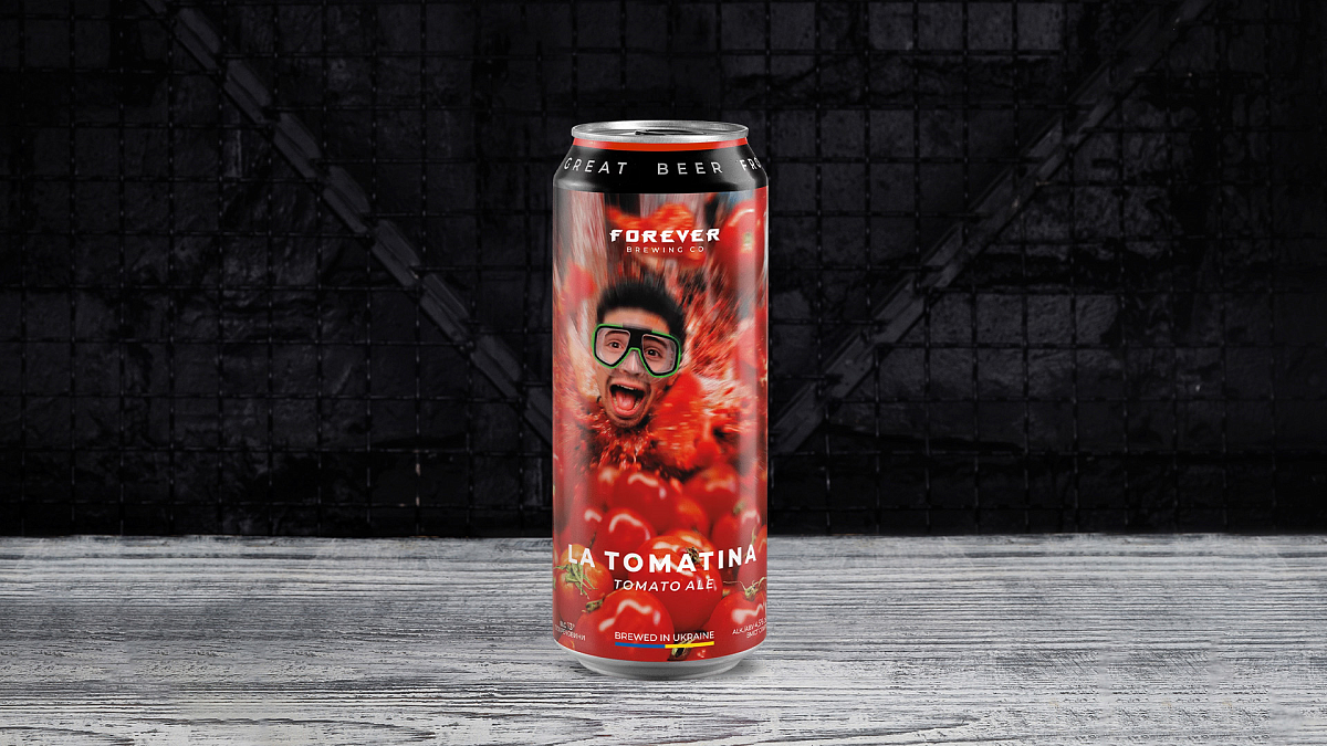 Пиво Forever La Tomatina світле нефільтроване 4,5% 500 мл  - М'ясторія