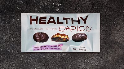 Чорнослив в чорному шоколаді з волоським горіхом Healthy Choice 50 г - М'ясторія
