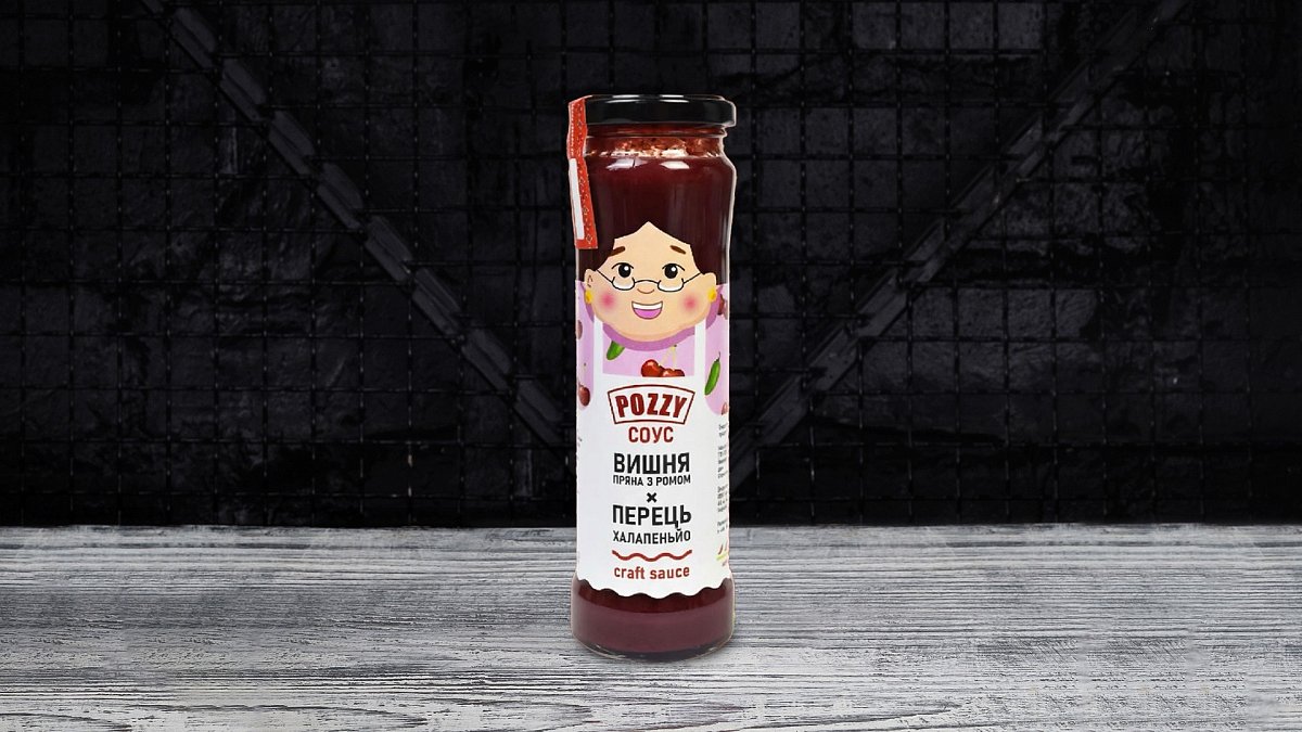 Соус «Вишня с ромом и перцем халапеньо» Pozzy 230 г - Мястория