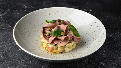 Оливье с говяжьим языком (280 г) - Мястория