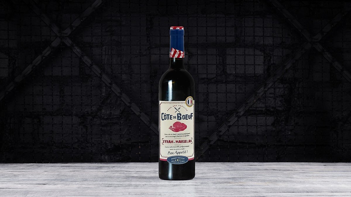Вино Moules En Folie Cote de Boeuf Syrah Marselan красное сухое 0,75 л - Мястория
