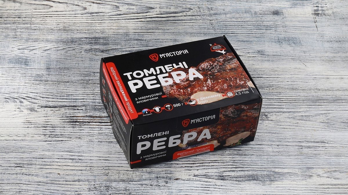 Томлёные рёбра из мраморной говядины с фирменным соусом - Мястория