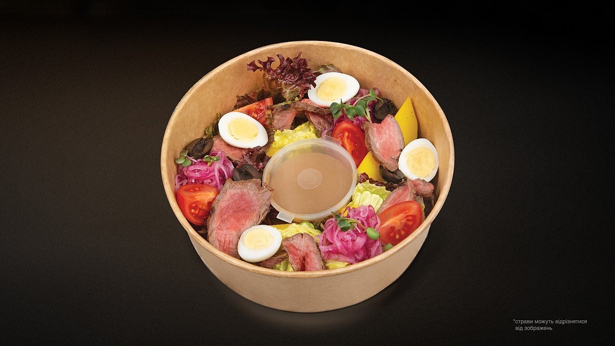 Салат-боул с ростбифом в авторском маринаде - Мястория