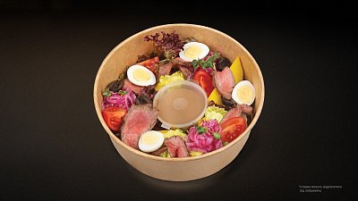Салат-боул с ростбифом в авторском маринаде - Мястория
