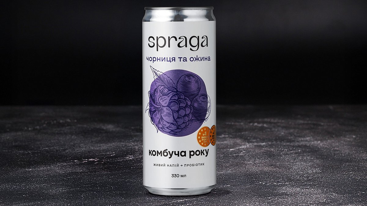 Комбуча Чорниця та ожина SPRAGA 330 мл - М'ясторія